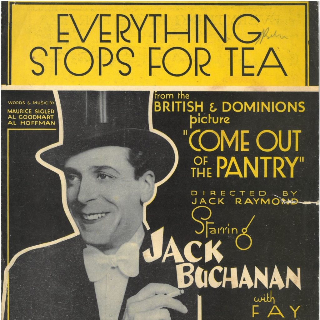 Music score cover, yellow title, black and white photograph of Jack Buchanan