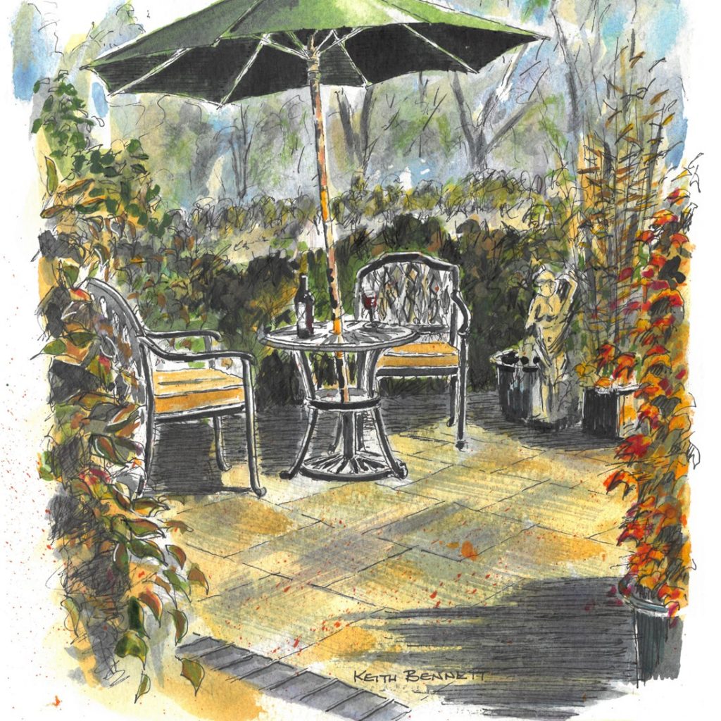 painting of a garden