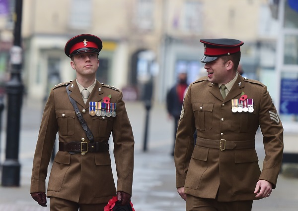 Two members of the local dignitary commemorating Remembrance Sunday