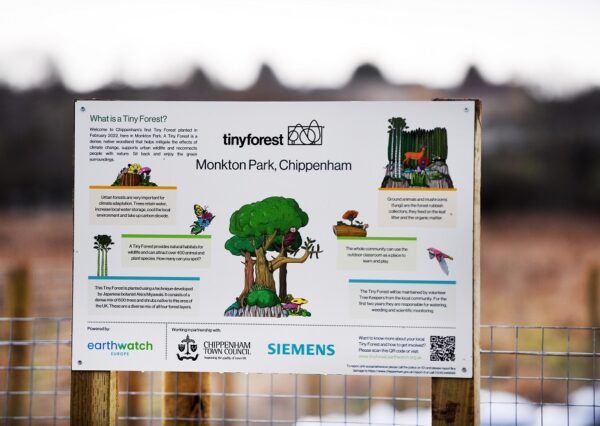 tiny forest sign Tiny Forest sign at Monkton Park