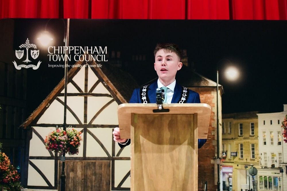 Chippenham Former mayor giving a speech