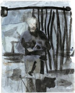 Peter Potworowski Self-Portrait, watercolour on paper, 1953
