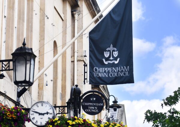 CTC Flag Town Hall Photograph of the chippenham town council logo and flag hung up