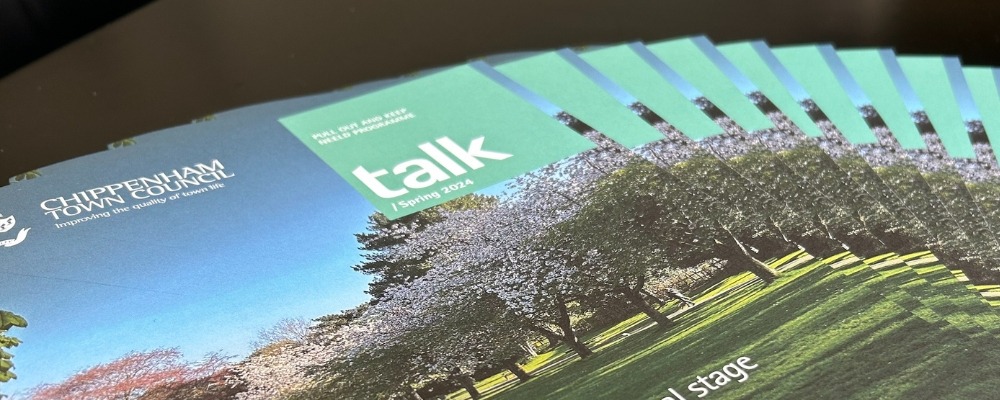 Talk Webpage Header Image (12) Photograph of the chippenham town council 'Talk' leaflet.