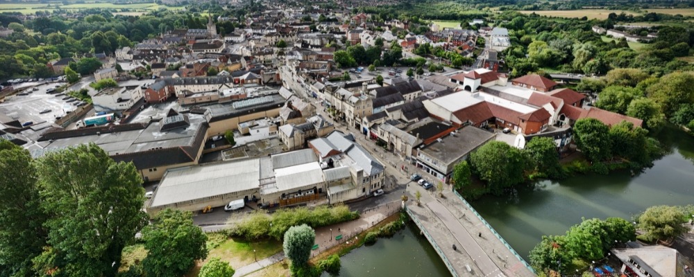 CCTV Photograph of Chippenham high street taken from above