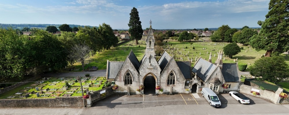 London Road Header Image Photograph of London Road church with graveyard in the background