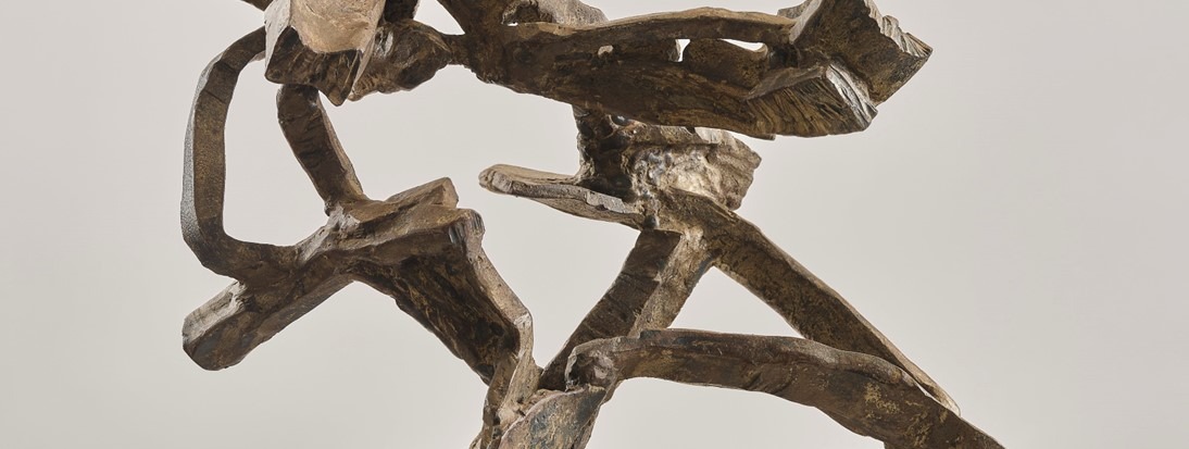 steel sculpture on a grey background by Katherine Gili steel sculpture on a grey background by Katherine Gili