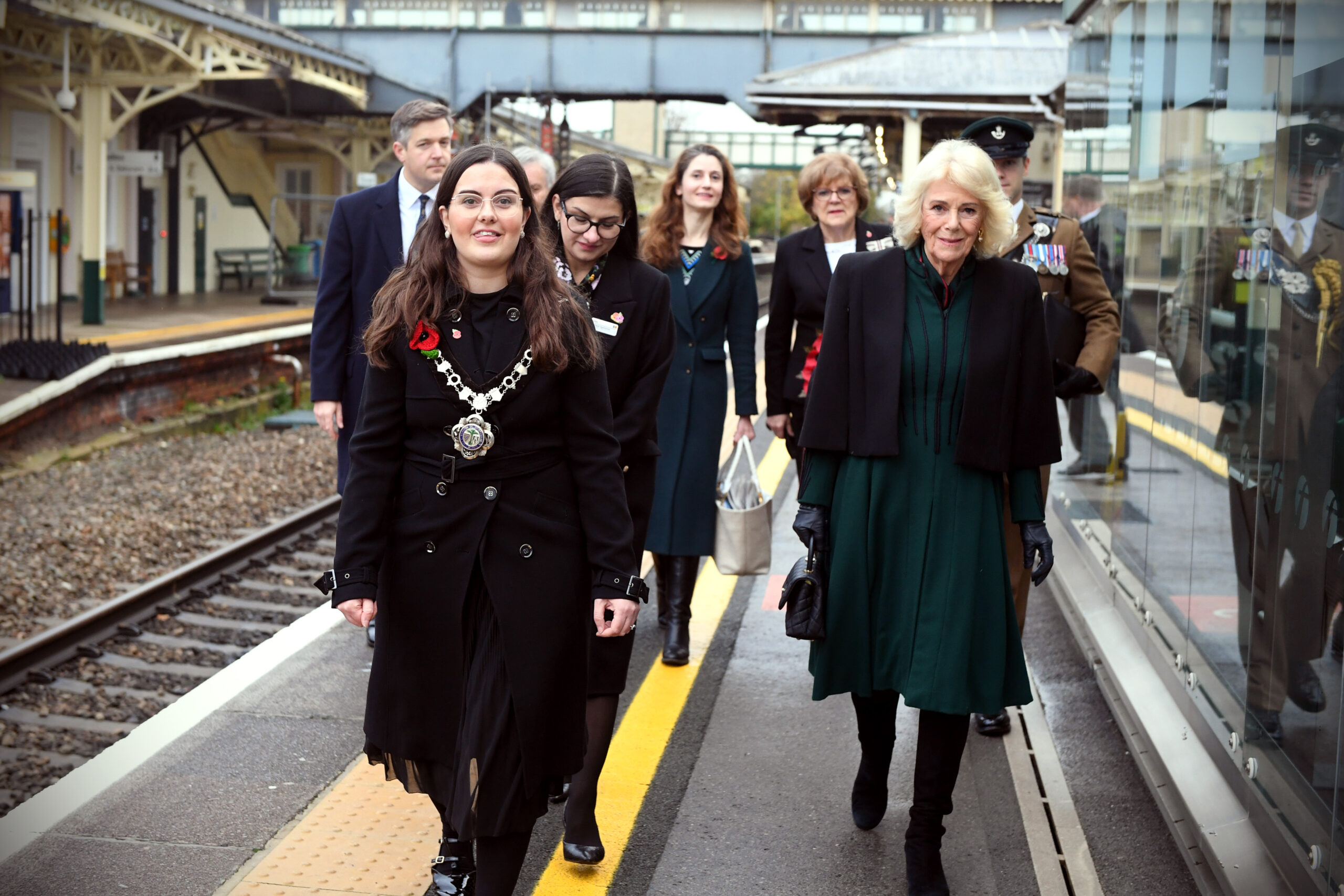 Her Majesty The Queen joins the Poppies to Paddington Train in Chippenham